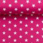 Preview: Baumwoll Druck Sterne Pink/Weiß  Ø 1 cm